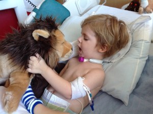 Here he is "roaring" with his lion!